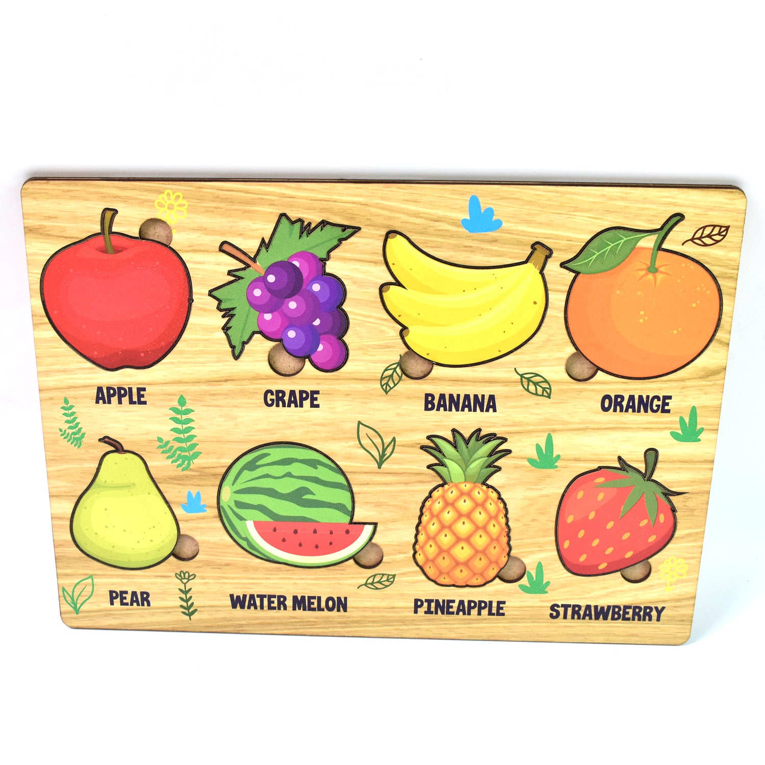 Wooden Fruits Puzzle Learning Educational Board (1 Set  2820 Cm) Wooden Fruits Puzzle Learning Educational Board (1 Set  2820 Cm)